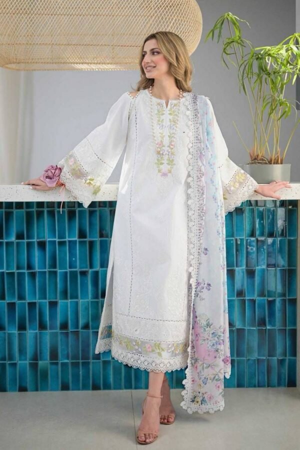 Jazmine Summer Casual 3PC | Air Jet Lawn Embroidered Suit with Tarkashi Dupatta 2025