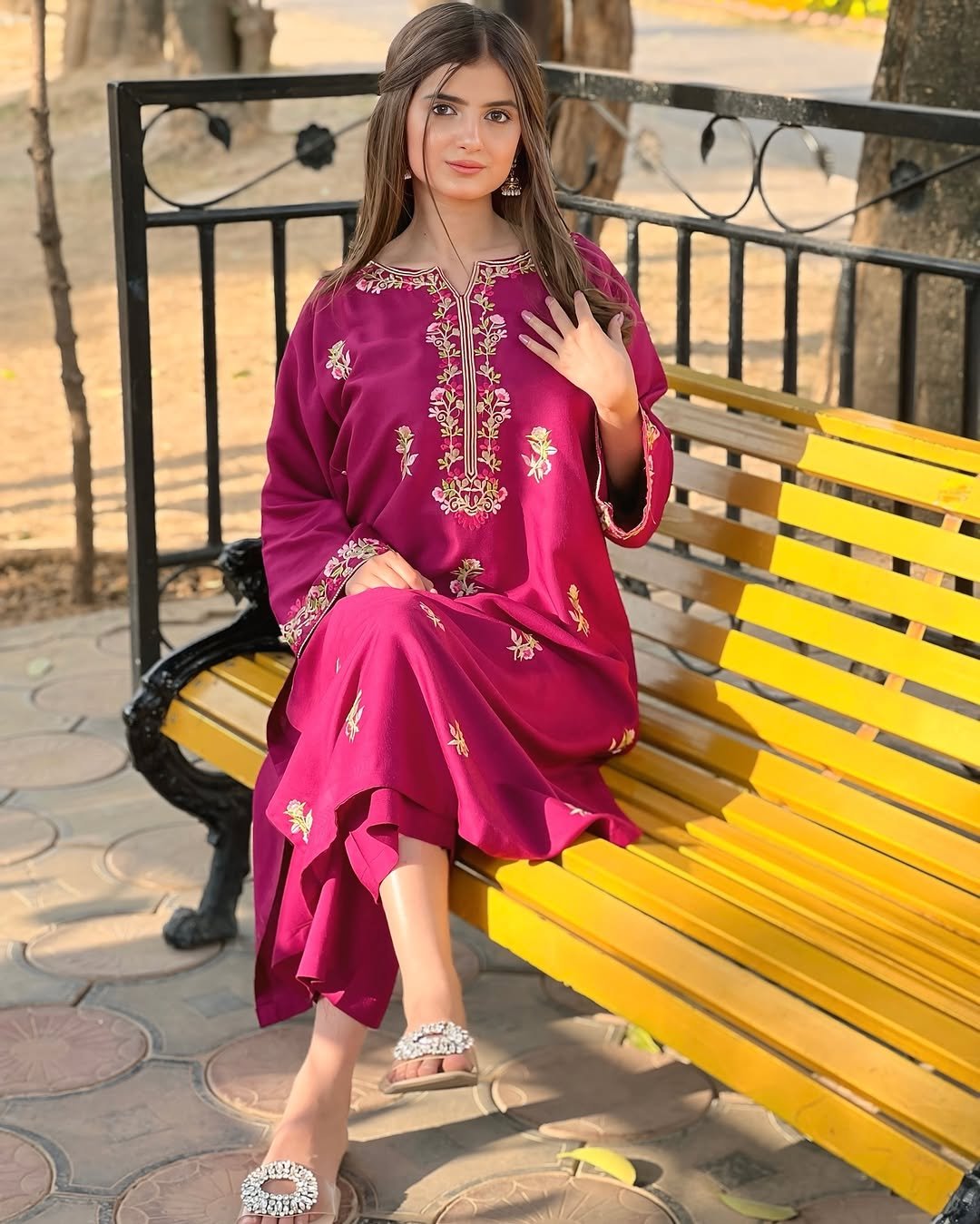 Aangan Embroidered Long Shirt | Premium Summer Linen | 2PC Collection 2025 - Image 5