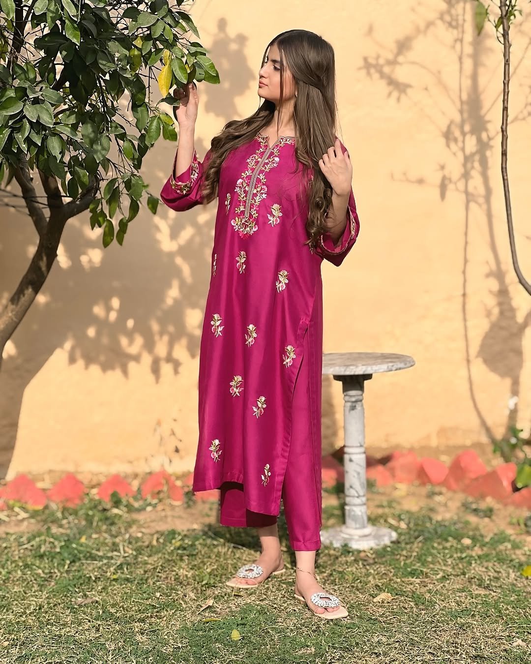 Aangan Embroidered Long Shirt | Premium Summer Linen | 2PC Collection 2025 - Image 7