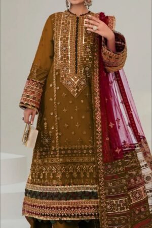 Jazmin Summer Lawn 2025 | Premium Air-Jet Lawn 3PC Heavy Embroidered Suit