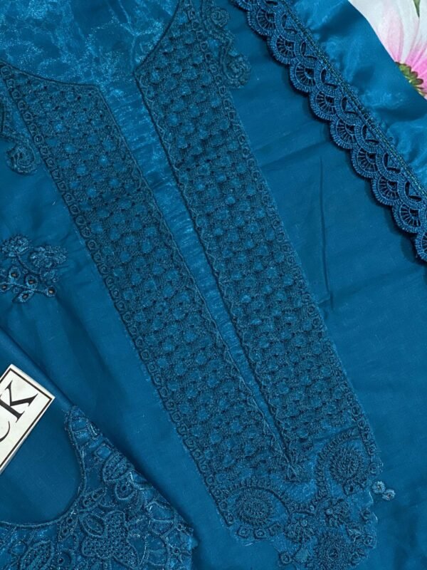NOOR by Sadia 3PC Lawn | Chikankari Embroidered Suit with Silk Dupatta 2025 - Image 5