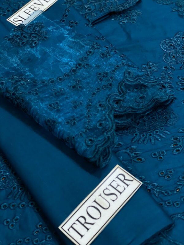 NOOR by Sadia 3PC Lawn | Chikankari Embroidered Suit with Silk Dupatta 2025 - Image 3