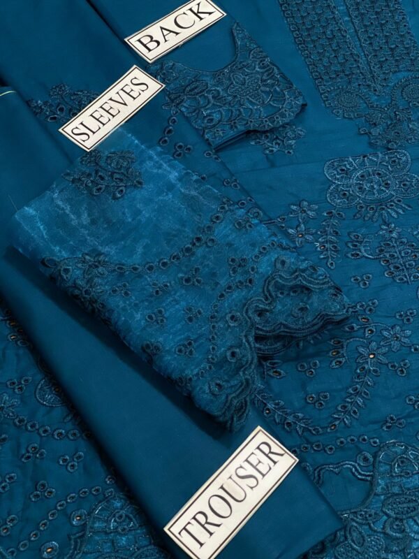 NOOR by Sadia 3PC Lawn | Chikankari Embroidered Suit with Silk Dupatta 2025 - Image 2