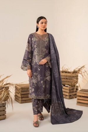 IZNIK Lawn 3PC | Digital Printed Suit with Embroidered Patches & Silk Dupatta 2025