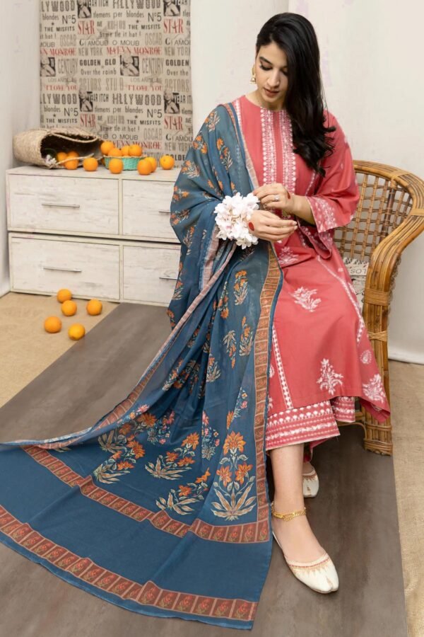 URGE Summer Lawn 3PC | Heavy Embroidered Airjet 90/80 with Diamond Dupatta 2025 - Image 2