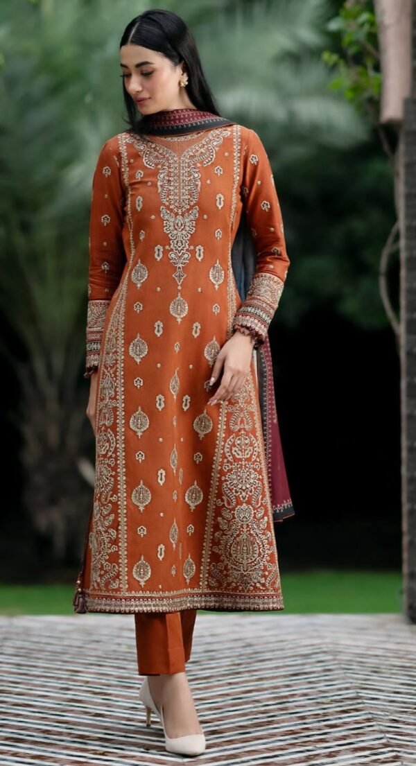 Jazmin Summer Lawn 3PC | Embroidered 90/70 Lawn with Chiffon Dupatta 2025 - Image 3