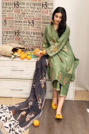 Urge Premium 3PC Embroidered Lawn Suit 2025 | Diamond Dupatta