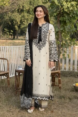 Zara Shahjahan 3PC | 2K25 Lawn Suit with Emb Chiffon Dupatta