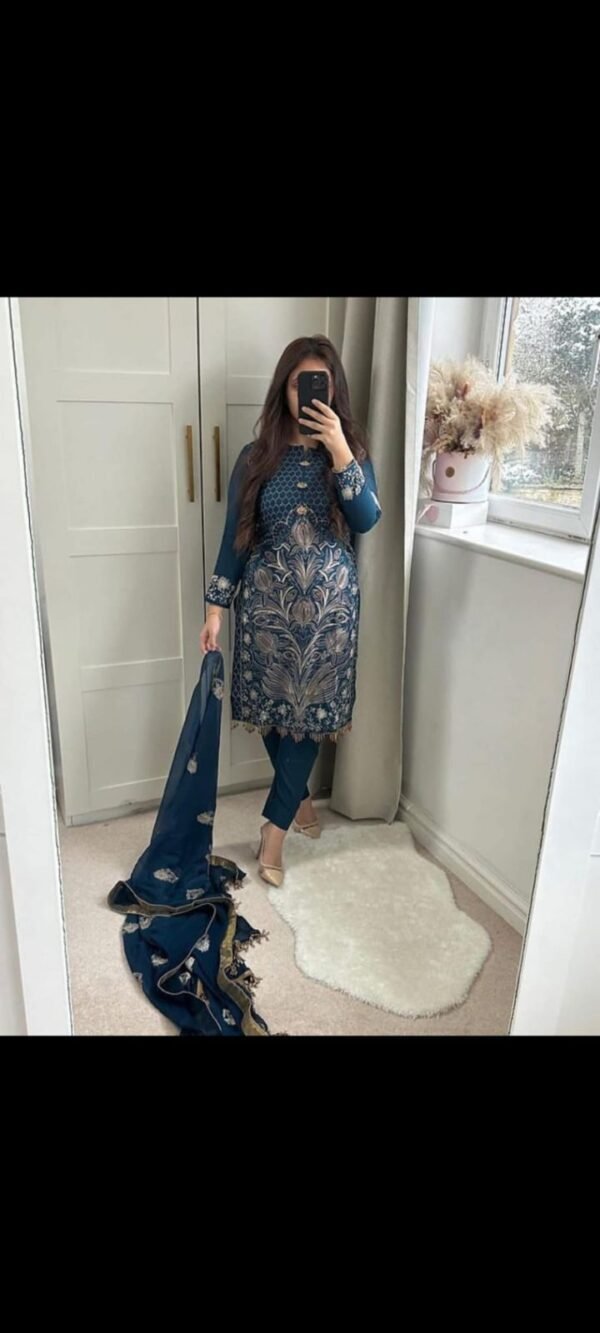 Bareeze 2K25 Lawn Suit | Emb Lawn with Chiffon Dupatta - Image 4