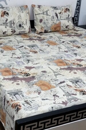 Export Quality Cotton Bedsheet Set | King Size 3PC | Pure Cotton