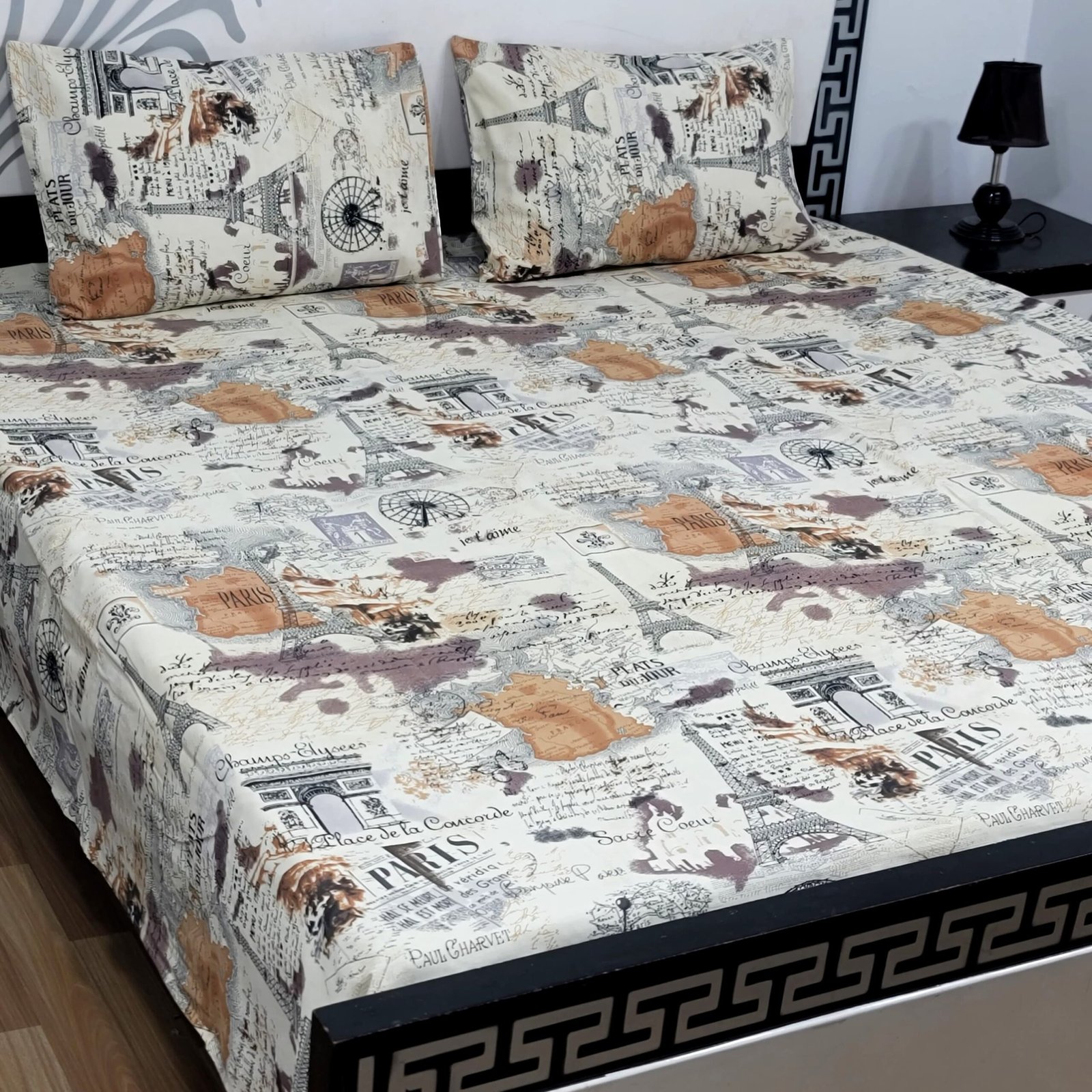 Export Quality Cotton Bedsheet Set | King Size 3PC | Pure Cotton