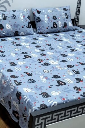 Export Quality Cotton Bedsheet Set | King Size 3PC | Pure Cotton