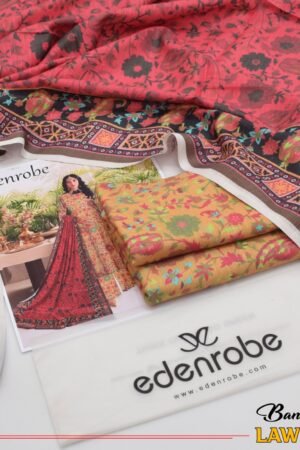 Edenrobe Bana Dora 3PC Lawn Set | 90/70 Digital Print | 2025