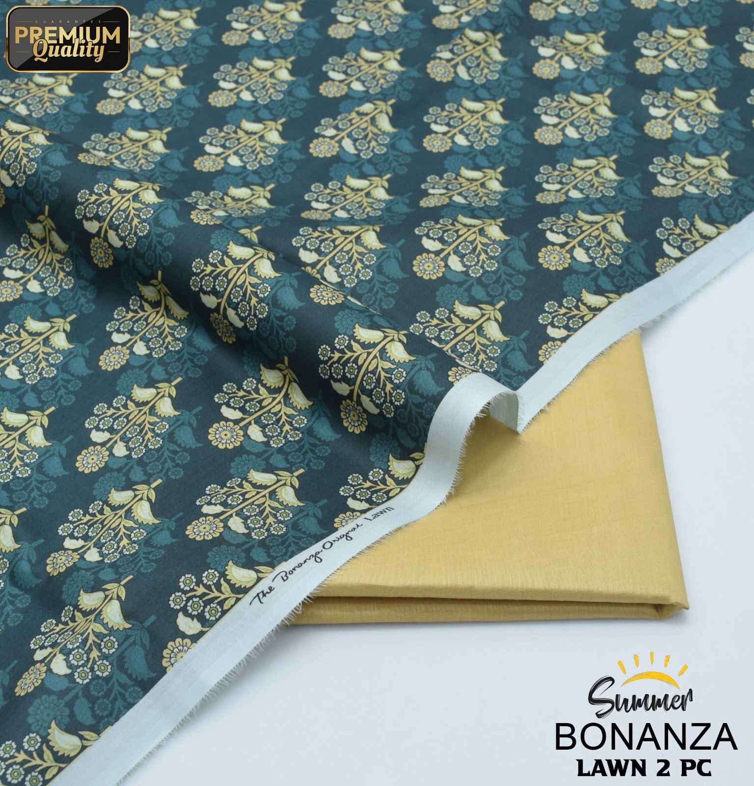 Bonanza 2PC Lawn Suit 2025 | Digital Print Shirt & Dyed Trouser