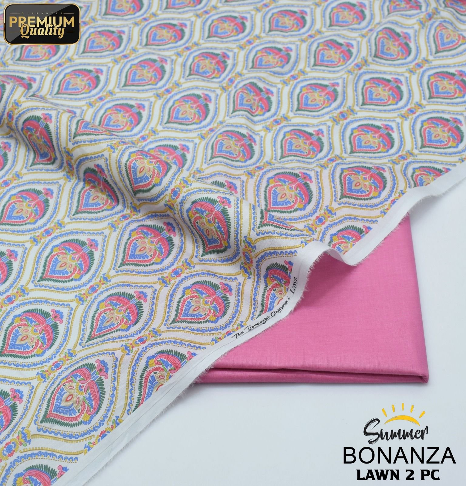 Bonanza 2PC Lawn Suit 2025 | Digital Print Shirt & Dyed Trouser