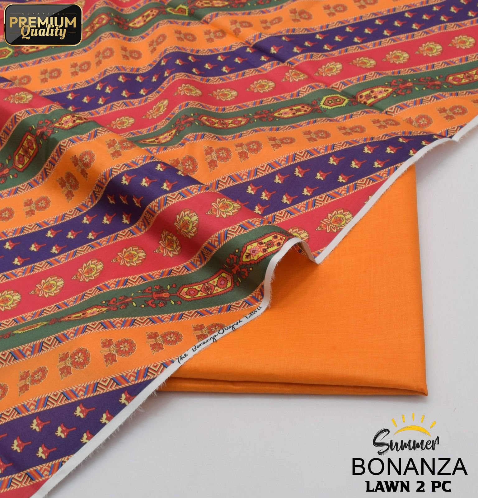 Bonanza 2PC Lawn Suit 2025 | Digital Print Shirt & Dyed Trouser