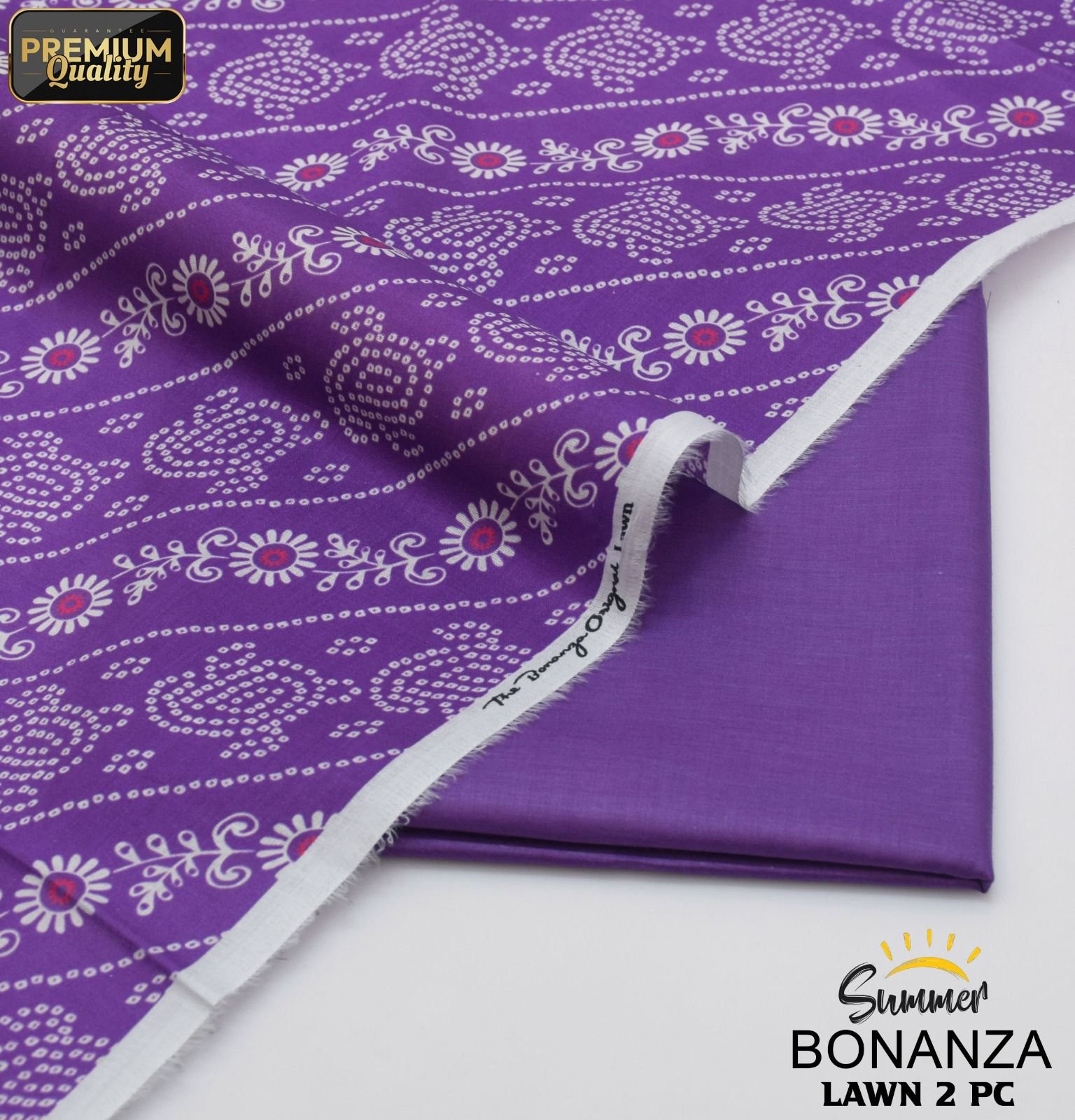 Bonanza 2PC Lawn Suit 2025 | Digital Print Shirt & Dyed Trouser