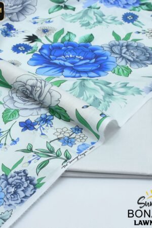 Bonanza 2PC Lawn Suit 2025 | Digital Print Shirt & Dyed Trouser