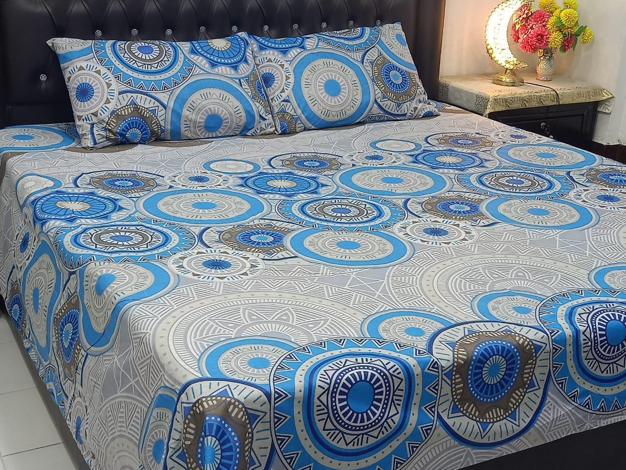 3PC Export Cotton Bedsheet Set | King Size Soft Fabric 2025