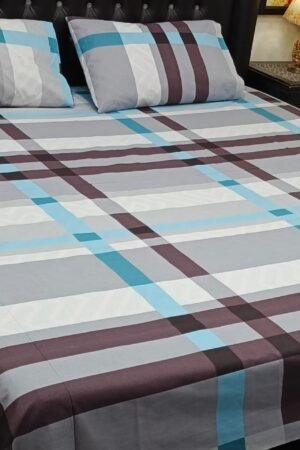 3PC Export Cotton Bedsheet Set | King Size Soft Fabric 2025