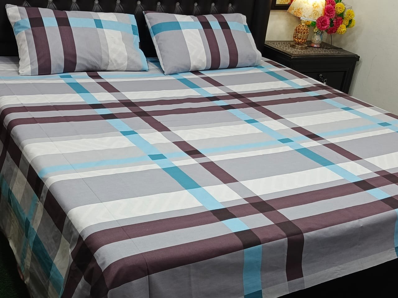 3PC Export Cotton Bedsheet Set | King Size Soft Fabric 2025