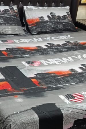 3PC Export Cotton Bedsheet Set | King Size Soft Fabric 2025