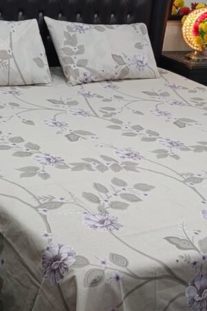 3PC Export Cotton Bedsheet Set | King Size Soft Fabric 2025