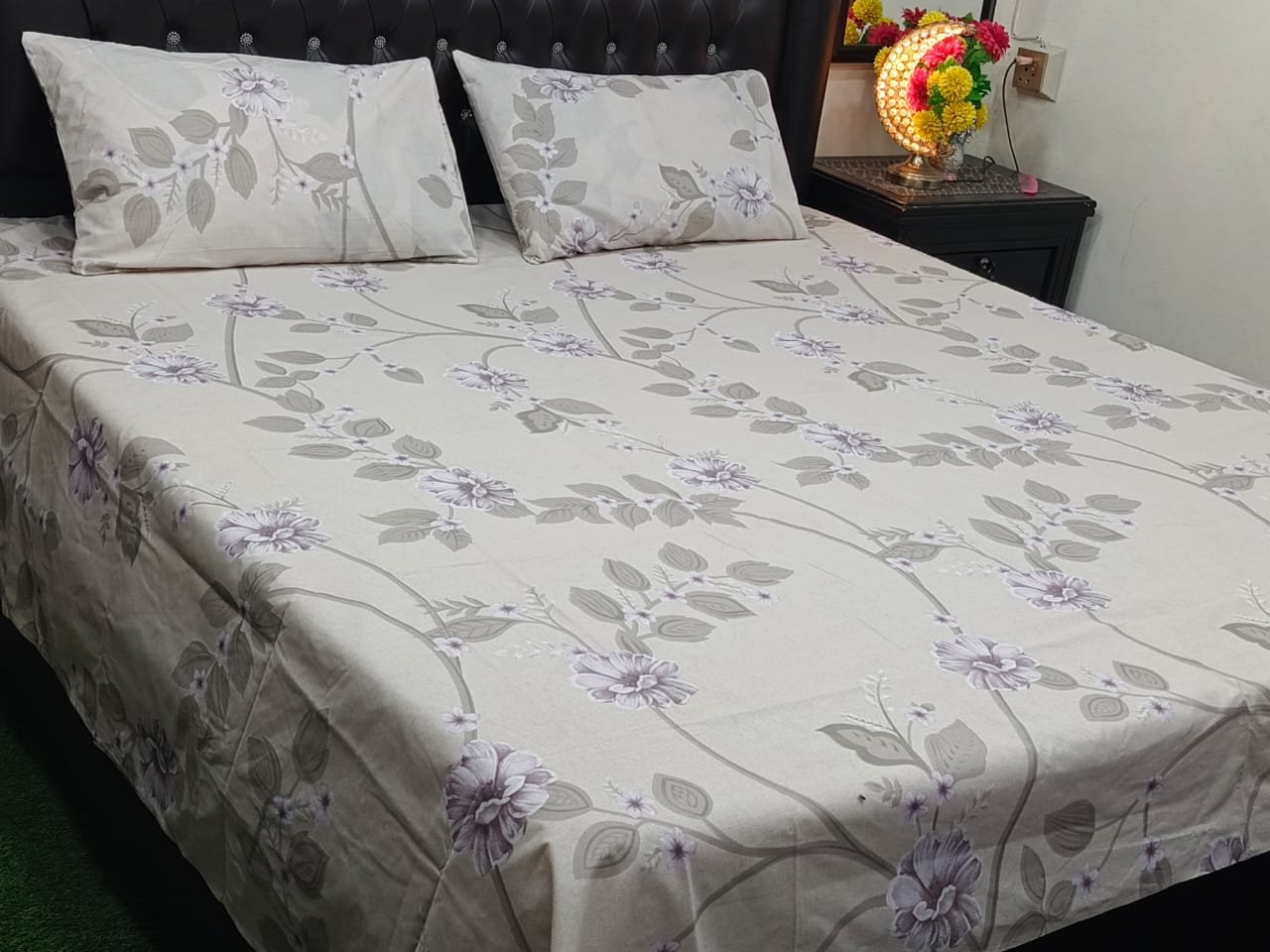 3PC Export Cotton Bedsheet Set | King Size Soft Fabric 2025