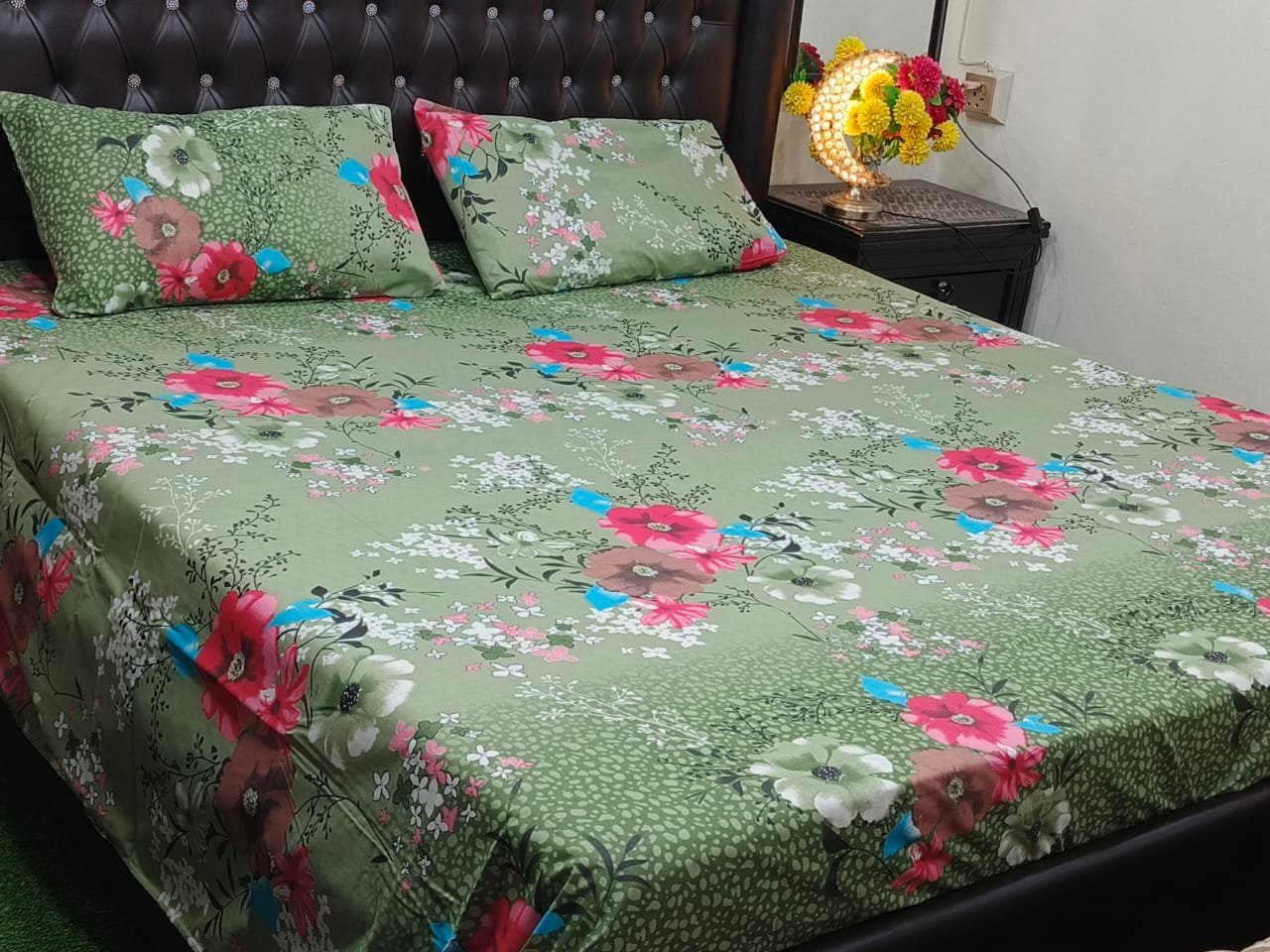 3PC Export Cotton Bedsheet Set | King Size Soft Fabric 2025