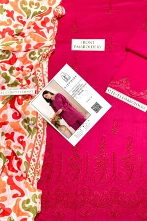 3PC Chikankari Lawn Suit | SAPPHIRE Eid ’25 | 90/80