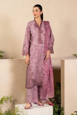 3PC Emb Lawn Suit | LAAM EFL-04 | 90/80 + Chiffon