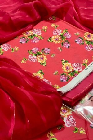 3PC Digital Lawn | IB Bonanza 2025 | Zari Chiffon Dupatta