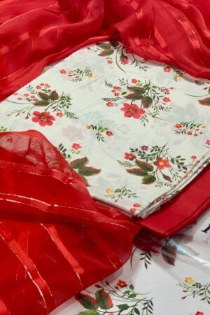 3PC Digital Lawn | IB Bonanza 2025 | Zari Chiffon Dupatta