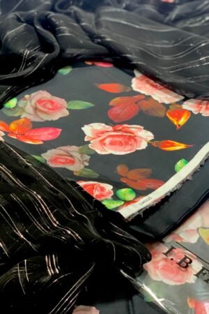 3PC Digital Lawn | IB Bonanza 2025 | Zari Chiffon Dupatta