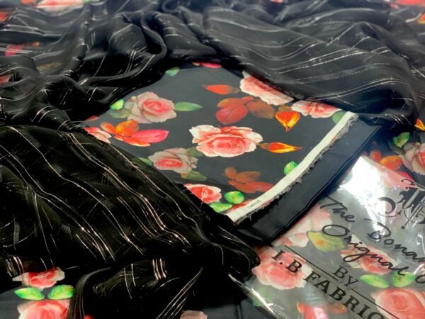 3PC Digital Lawn | IB Bonanza 2025 | Zari Chiffon Dupatta