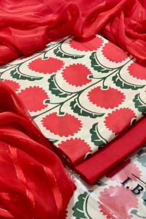 3PC Digital Lawn | IB Bonanza 2025 | Zari Chiffon Dupatta