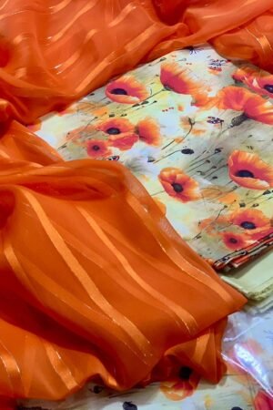 3PC Digital Lawn | IB Bonanza 2025 | Zari Chiffon Dupatta
