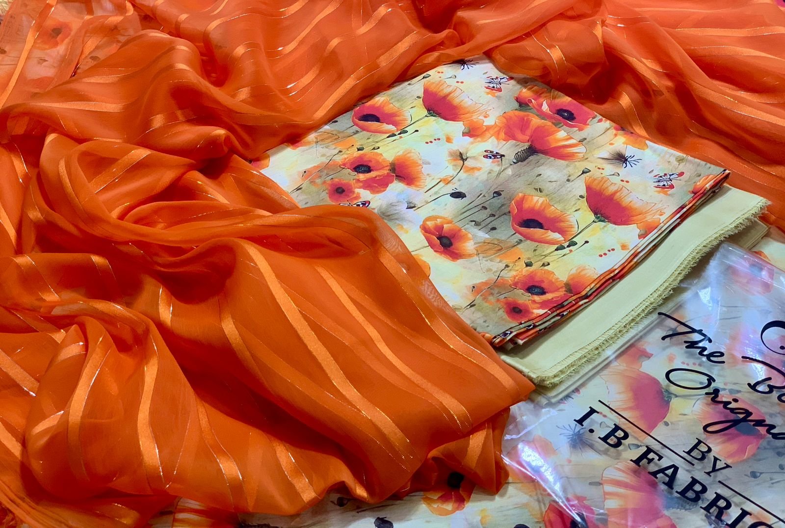 3PC Digital Lawn | IB Bonanza 2025 | Zari Chiffon Dupatta