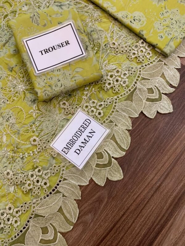 3PC Iznik Lawn EFL-08 | Emb Front + Chiffon Dupatta - Image 2
